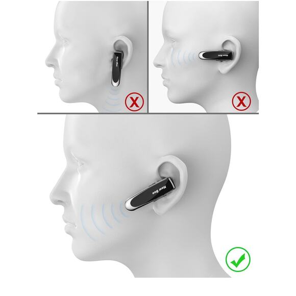 Bluetooth Earpiece V5.0 Wireless Handsfree Driving Headset w/ Microphone 24 Hrs - Picture 8 of 10